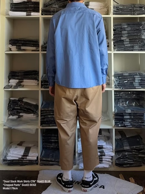 UNIVERSAL OVERALL×MINE 「 Dead Stock Work Shirts TC Stripe（Black