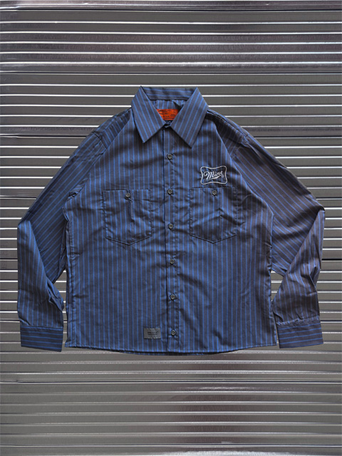 UNIVERSAL OVERALL×MINE 「 Dead Stock Work Shirts TC Stripe（Black