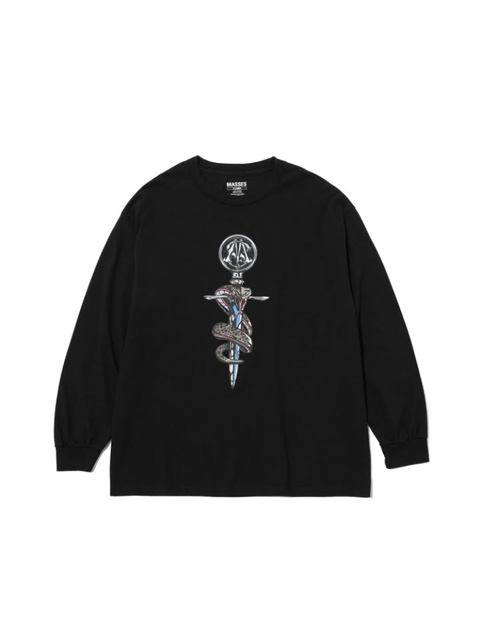 MASSES 「T-SHIRT L/S CROSS SNAKE」 プリントロングスリーブティーシャツ