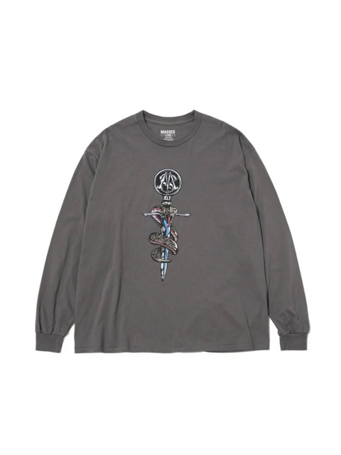 トップス MASSES T-SHIRT L/S CROSS SNAKE MASSES 「T-SHIRT L/S CROSS SNAKE」 プリントロングスリーブ