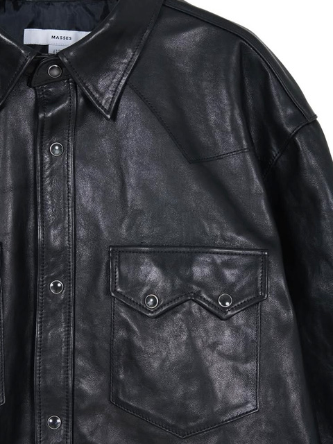 ‼️キムタク着用‼️新品MASSES LEATHER SHIRT VINTAGE W 私物 キムタク MASSES HORSELEATHER SHIRT VINTAGE W L マシス レザー