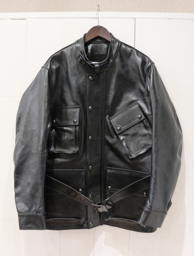 MASSES　　「HORSE LEATHER COAT VINTAGE W」　ホースレザー モーターサイクルコート