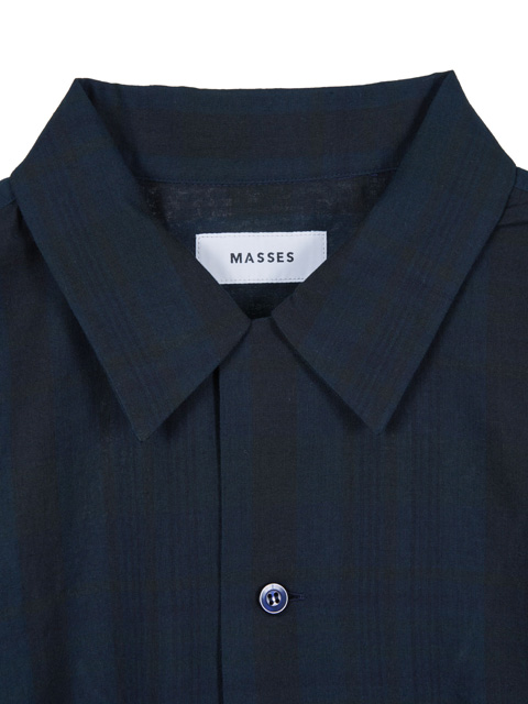 MASSES 「MADRAS DYED S/S SHIRT」 マドラスチェック オープンカラーシャツ