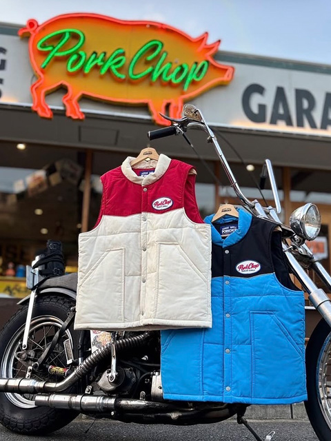 ポークチョップガレージサプライ　RACING VEST PORK CHOP L PORKCHOP GARAGE SUPPLY 「RACING VEST」 パデッドベスト