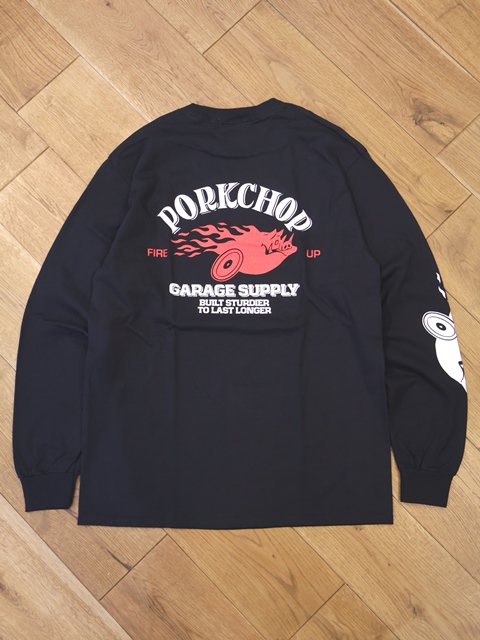 トップス PORKCHOP GARAGE SUPPLY FIRE UP L/S TEE PORKCHOP GARAGE SUPPLY,ポークチョップ ガレージサプライ,