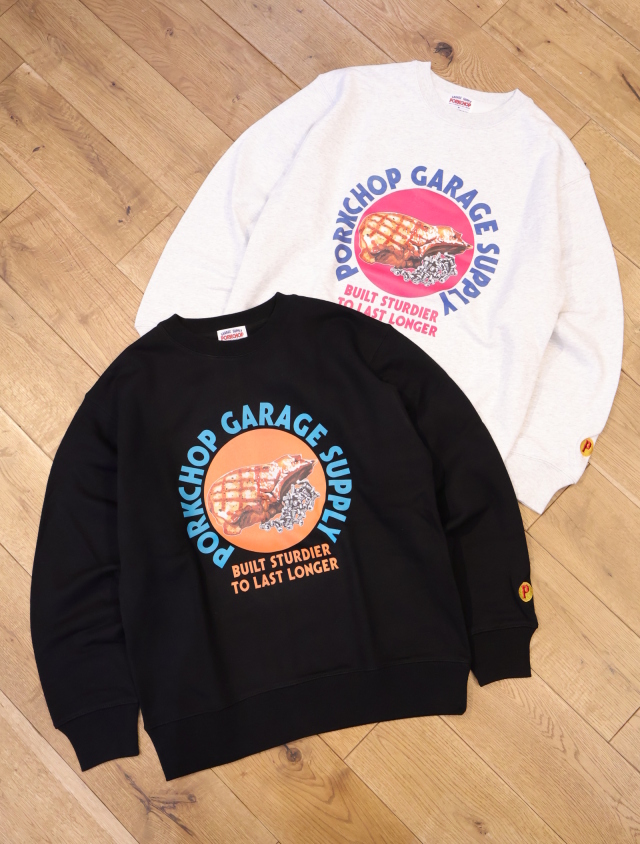 PORKCHOP GARAGE SUPPLY　「PC&SCREW SWEAT」  クルーネックスウェット