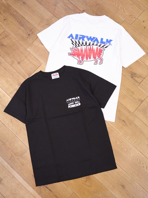 PORKCHOP GARAGE SUPPLY × AIRWALK　「AIR PORK TEE」  プリントティーシャツ