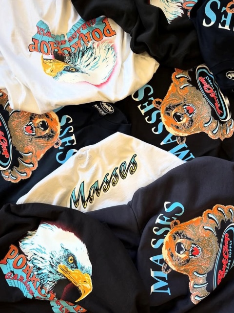 PORKCHOP GARAGE SUPPLY × MASSES 「T-SHIRT EAGLE 」 プリントティー