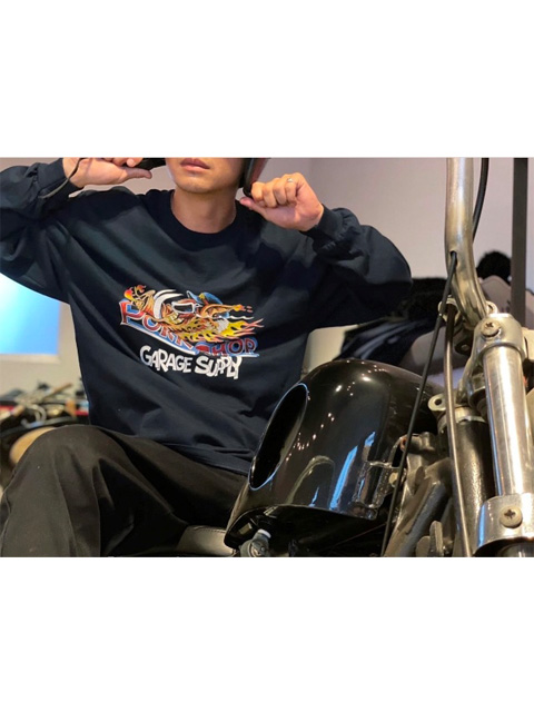 f77【人気Lサイズ】ポークチョップ☆ビックロゴ　ロンT　スリーブロゴ　即完売 f77【人気Lサイズ】ポークチョップ☆ビックロゴ ロンT スリーブ
