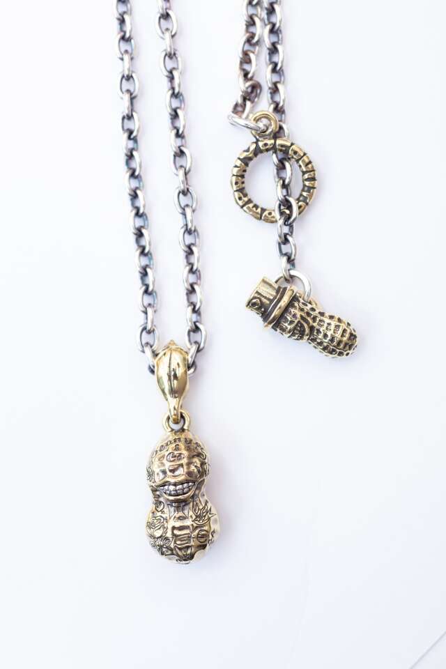 Peanuts&Co　「NORMAL TATTOO PEANUTS S BRASS × SILVER + CHAIN 50cm」　ペンダントトップ&ネックレス