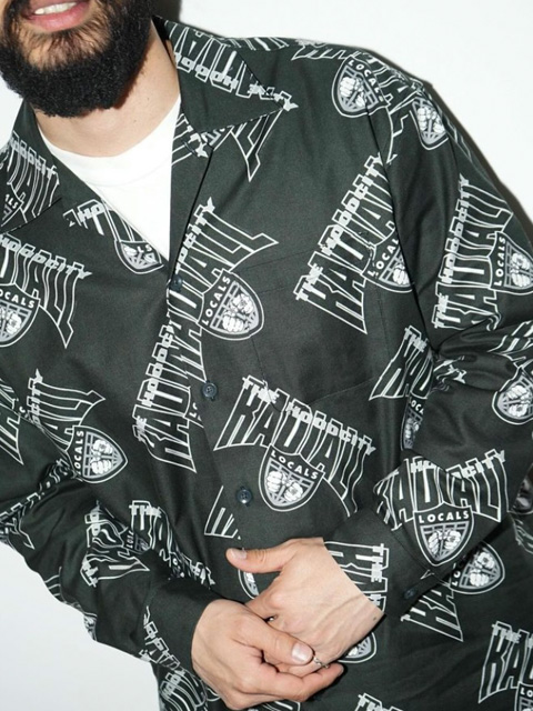 ☆新品☆RADIALL オープンカラーシャツ Mサイズ RADIALL 「HOOD CITY - OPEN COLLARED SHIRT L/S 」 オープン