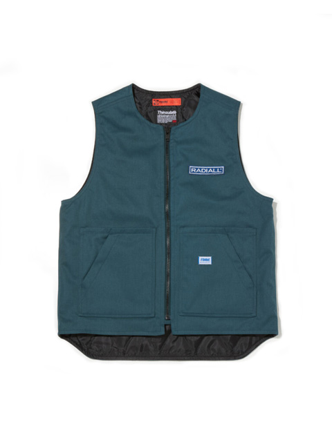 トップス RADIALL CNQ RIVERSIDE - ZIP UP VEST RADIALL 「CNQ RIVERSIDE -ZIP UP VEST」 T/Cツイル パデッドベスト