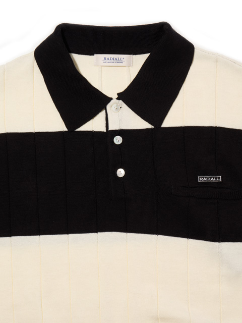 SATUR Diagonal Collar Half Knitwearポロシャツ Kapital 8G Cotton Wool NICKEL 