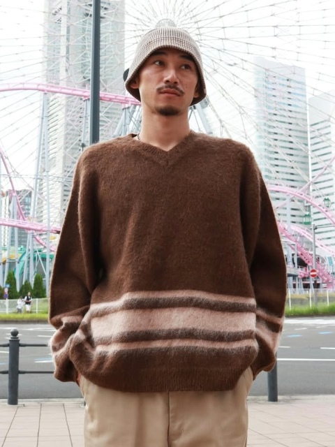 RADIALL 「HUNTINGTON - V NECK SWEATER L/S」 モヘア Vネックニット