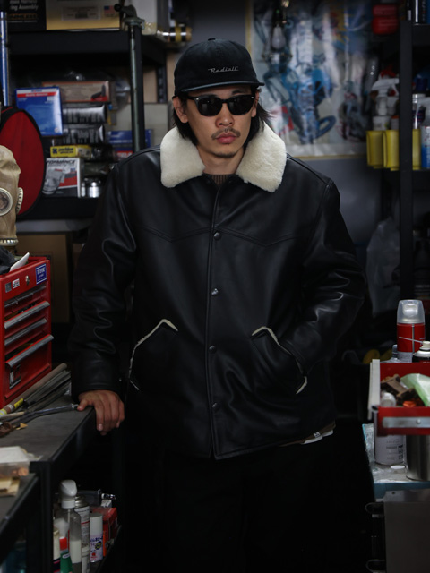 RADIALL 「MUSCLE SHOALS - RANCH COAT」 グレインレザー ボアランチコート
