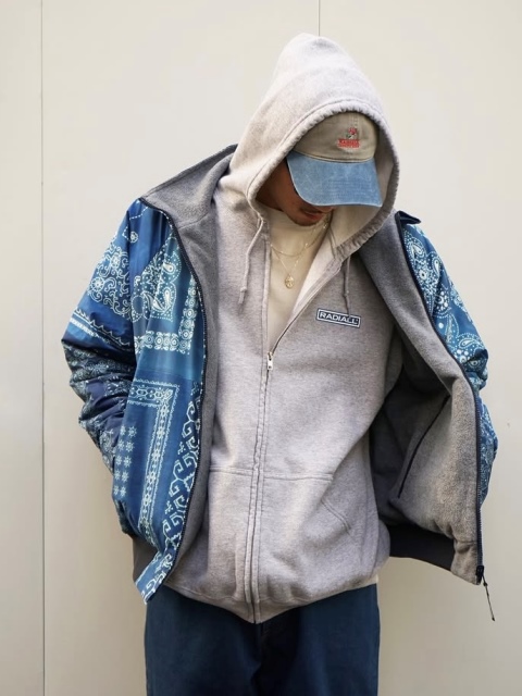 RADIALL 「WHEELS - ZIP UP HOODIE」 ミストブリーチ加工 スウェット
