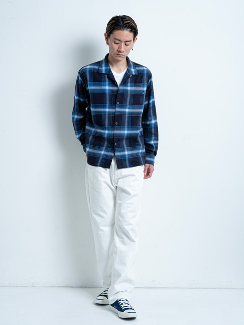 【RATS】開襟シャツ　オープンカラー RATS 「COTTON RAYON CHECK SHIRT」 オープンカラー レーヨン