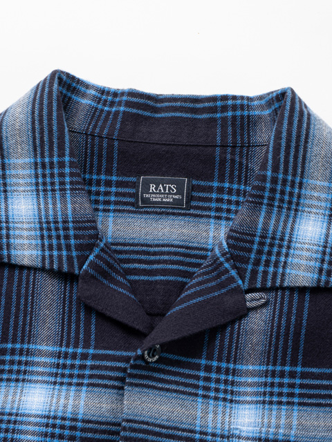RATS 「COTTON RAYON CHECK SHIRT」 オープンカラー レーヨン