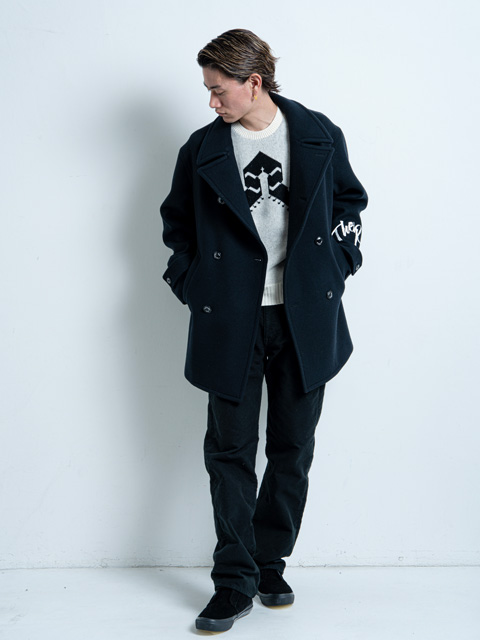 RATS 「P-COAT EMBROIDERY」 ウールメルトン ピーコート