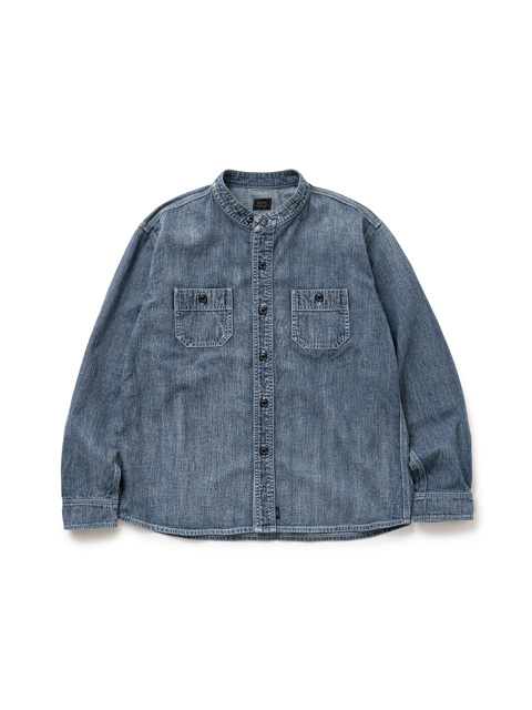 RATS 「STAND COLLAR DENIM SHIRT」 ユーズド加工 スタンドカラー
