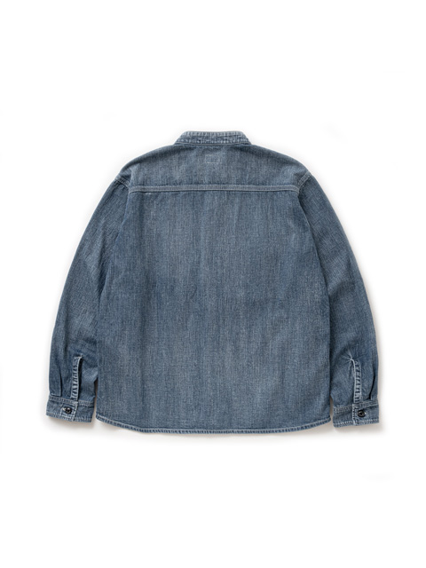 RATS 「STAND COLLAR DENIM SHIRT」 ユーズド加工 スタンドカラー