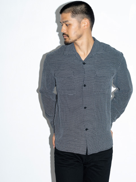 RATS 「SASHIKO DOBBY SHIRT」 レーヨン オープンカラーシャツ