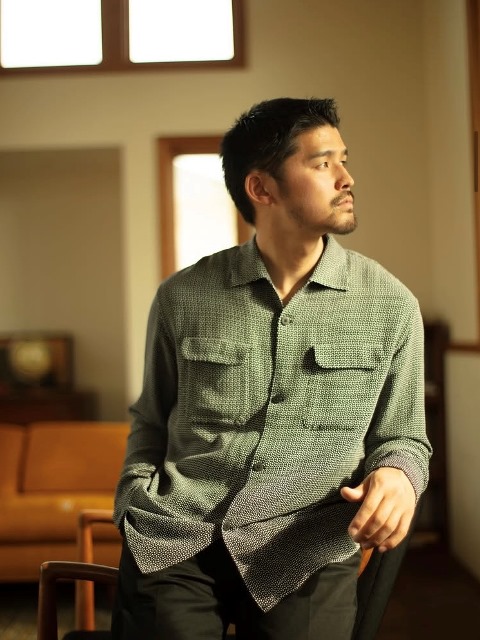 RATS 「SASHIKO DOBBY SHIRT」 レーヨン オープンカラーシャツ