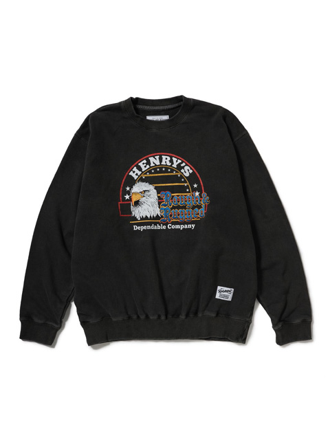 ROUGH AND RUGGED ピグメントダイ クルーネックスウェット ROUGH AND RUGGED 「DESIGN CREW01」 ピグメントダイ クルーネック