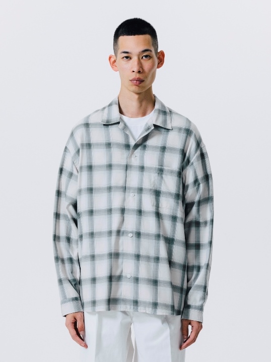 ROTTWEILER 「R9 OMBRE SHIRT」 オープンカラー チェックシャツ