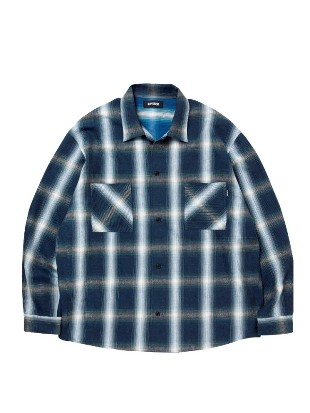 ROTTWEILER 「R9 OMBRE CHECK SHIRT」 オープンカラー チェックシャツ