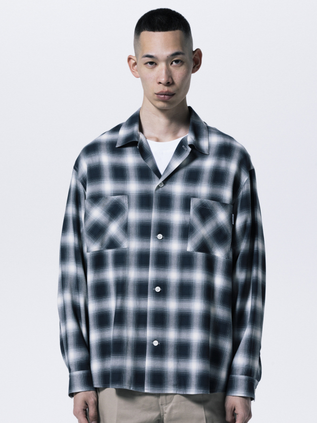 ROTTWEILER 「R9 OMBRE CHECK SHIRT」 レーヨン オープンカラー