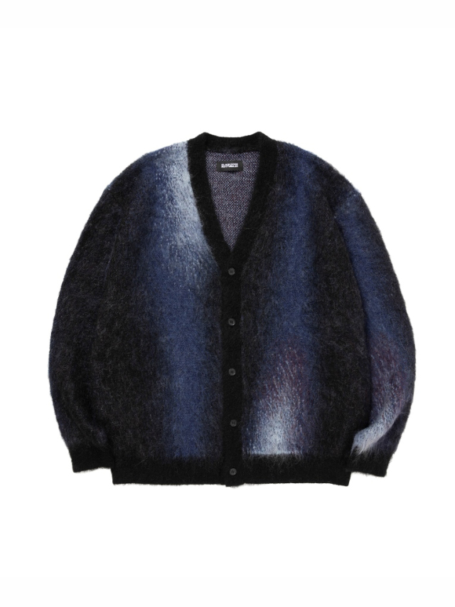 ⭐︎ハル様⭐︎ 60s モヘアカーディガン　ダークネイビー ROTTWEILER 「PATERNED CARDIGAN」 モヘア ニットカーディガン MASH UP