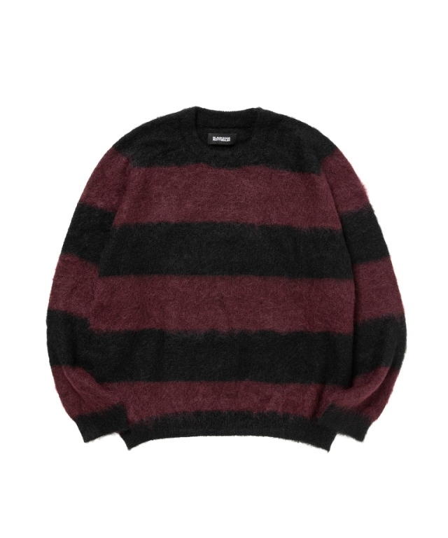 【予約商品9月入荷予定】ROTTWEILER 　　「BORDER KNIT」 　モヘアボーダー クルーネックニット