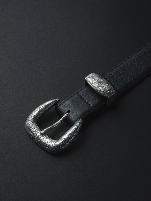 ANTIDOTE BUYERS CLUB 「Leather Western 3 Piece Buckle Belt