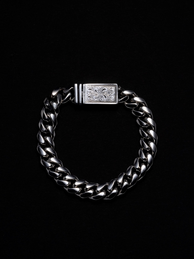 ANTIDOTE BUYERS CLUB 「Engraved Box Crasp Bracelet」 SILVER950製