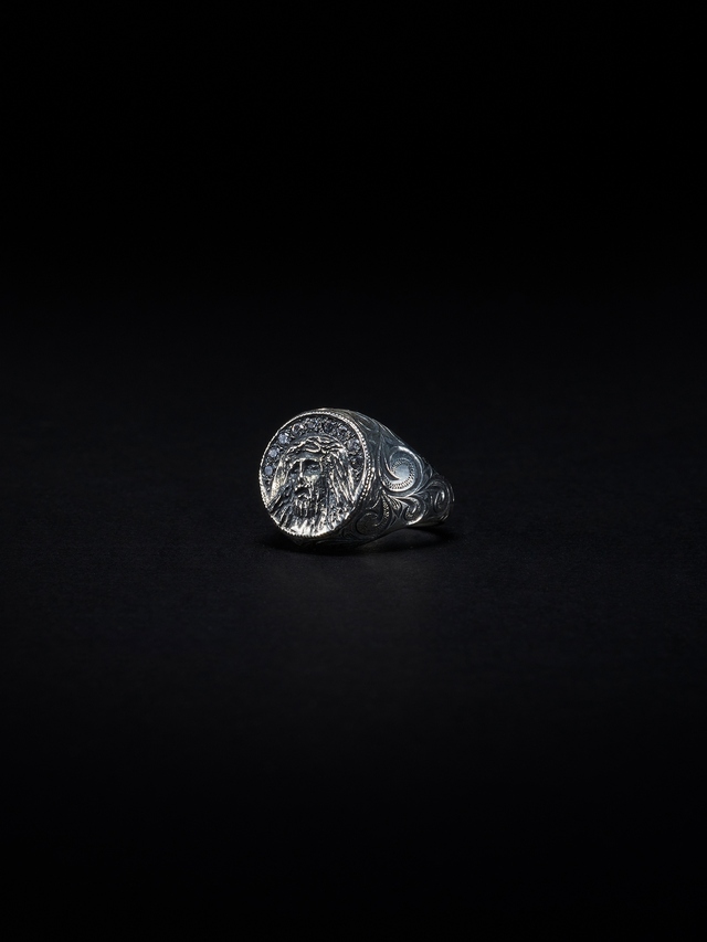 【〜 21AW】ANTIDOTE BUYERS CLUB　　「Engraved Jesus Ring」　　SILVER950製 リング