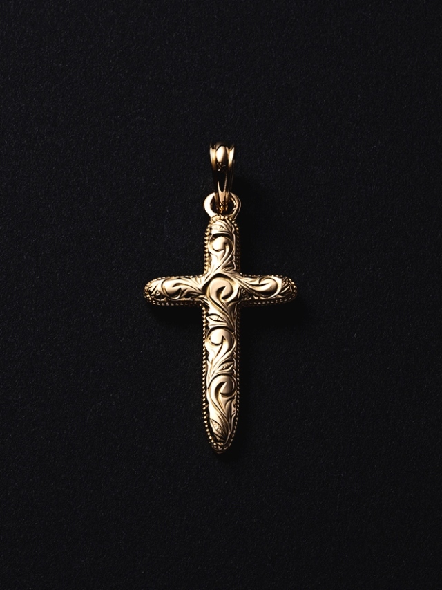 ANTIDOTE BUYERS CLUB 「Engraved Cross Pendant」 18K 製 ペンダント 