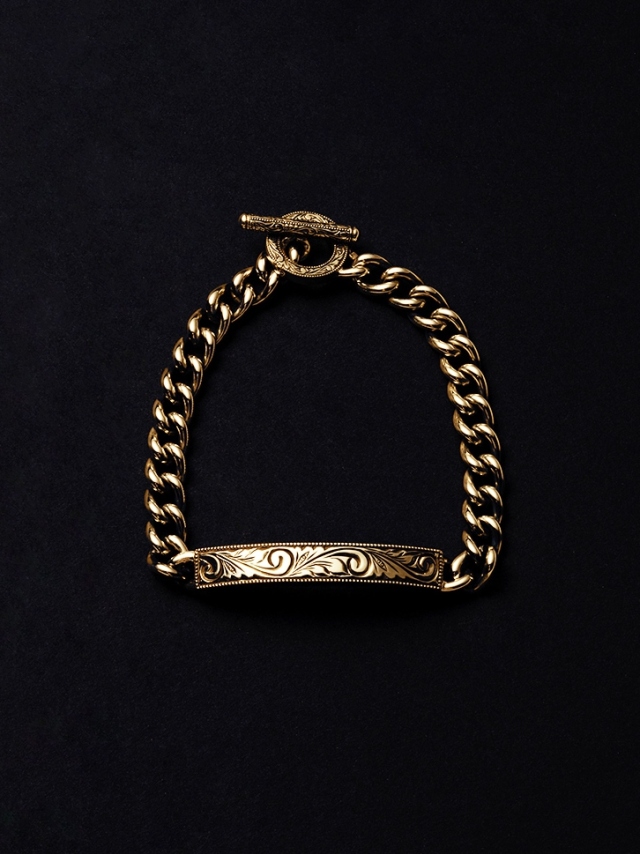 ANTIDOTE BUYERS CLUB 「 Engraved ID Bracelet 」 18K 製 ブレスレット