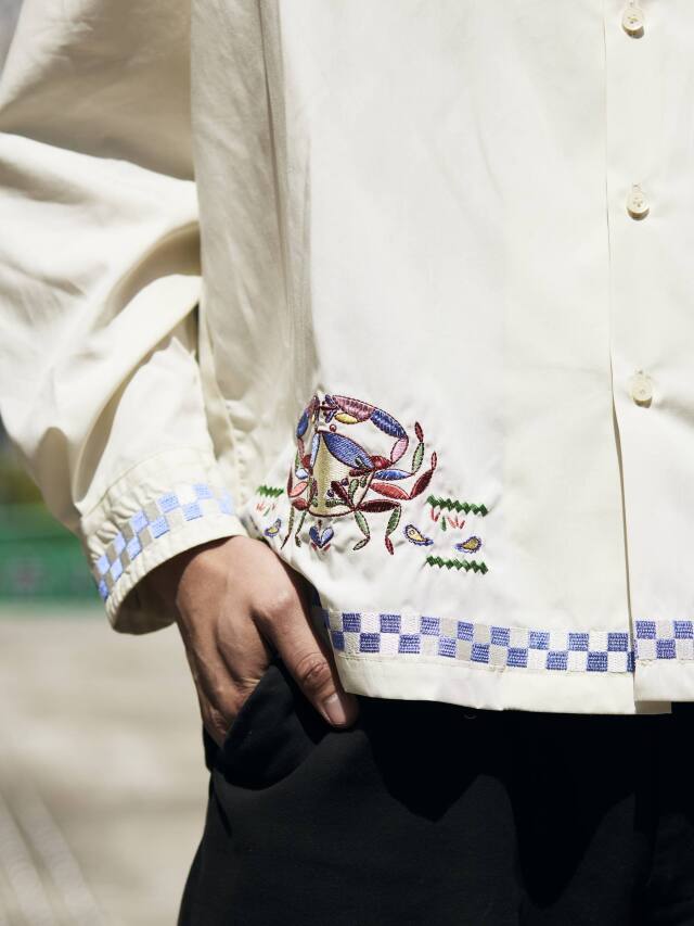 SON OF THE CHEESE 「SIDE WALK SHIRT」 オープンカラーシャツ 