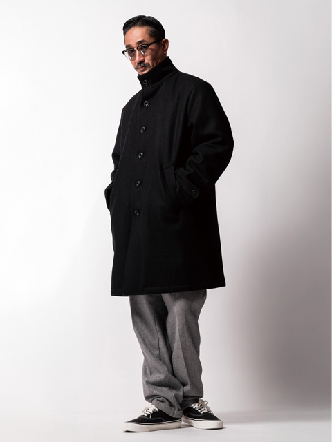 SOFTMACHINE 「HIDE COAT」 スタンドカラー ウールメルトンコート