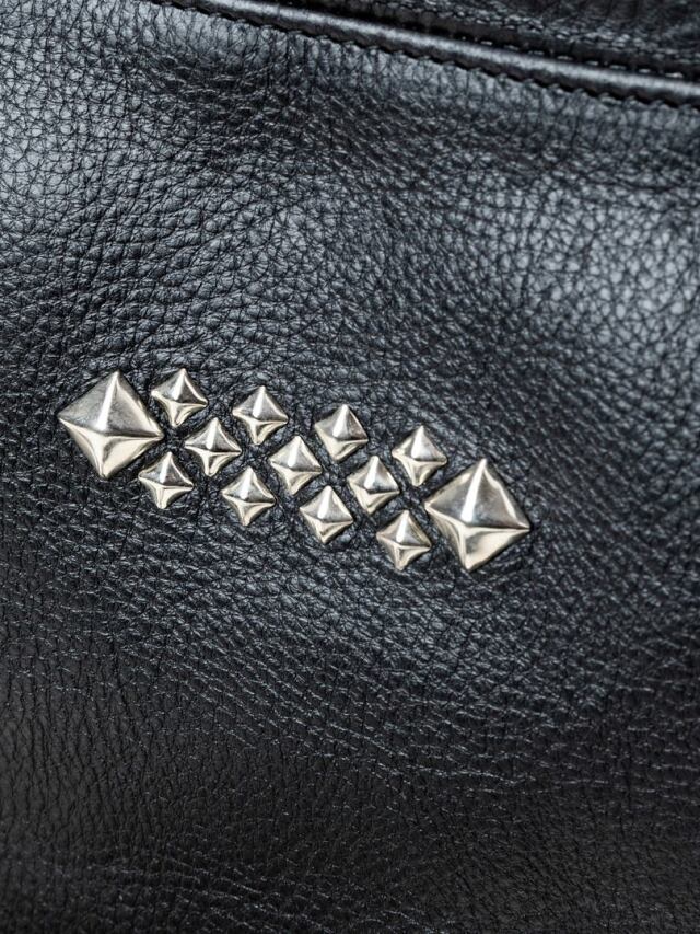 CALEE 「STUDS LEATHER SHOULDER BAG ＜INTERNAL FLEX FRAME TYPE