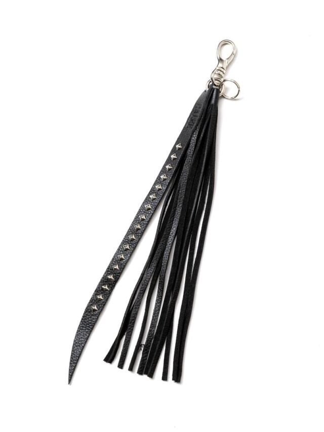 CALEE 　「STUDS & TASSEL LEATHER LONG KEY RING」　レザーキーリング