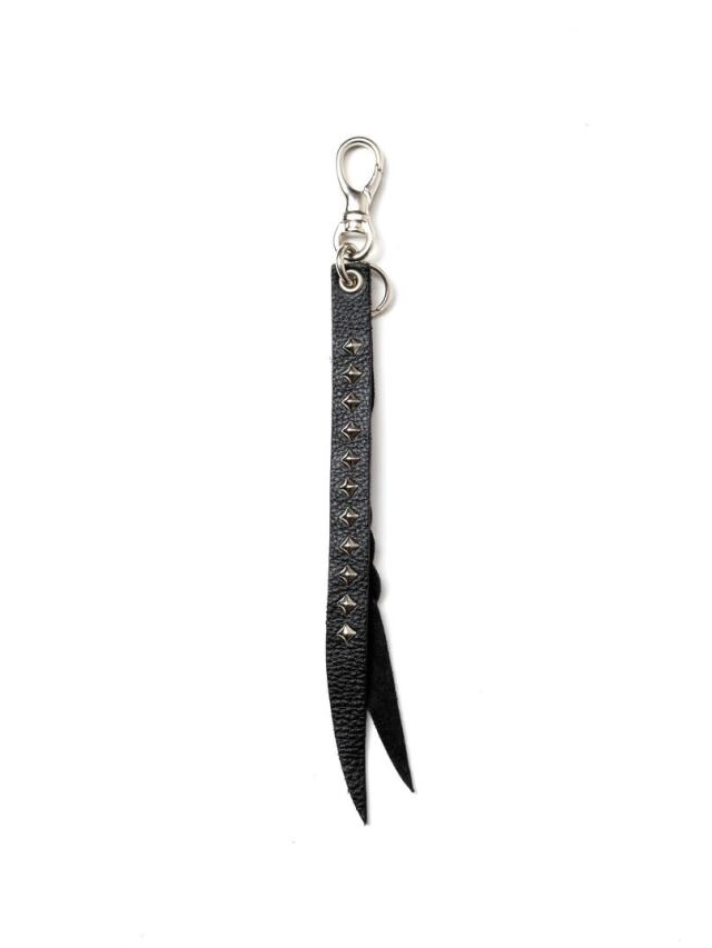 CALEE 　「STUDS & KNITTING LEATHER SHORT KEY RING <TYPE B>」　スタッズレザーキーリング