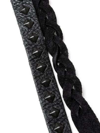 CALEE 「STUDS & KNITTING LEATHER LONG KEY RING <TYPE B