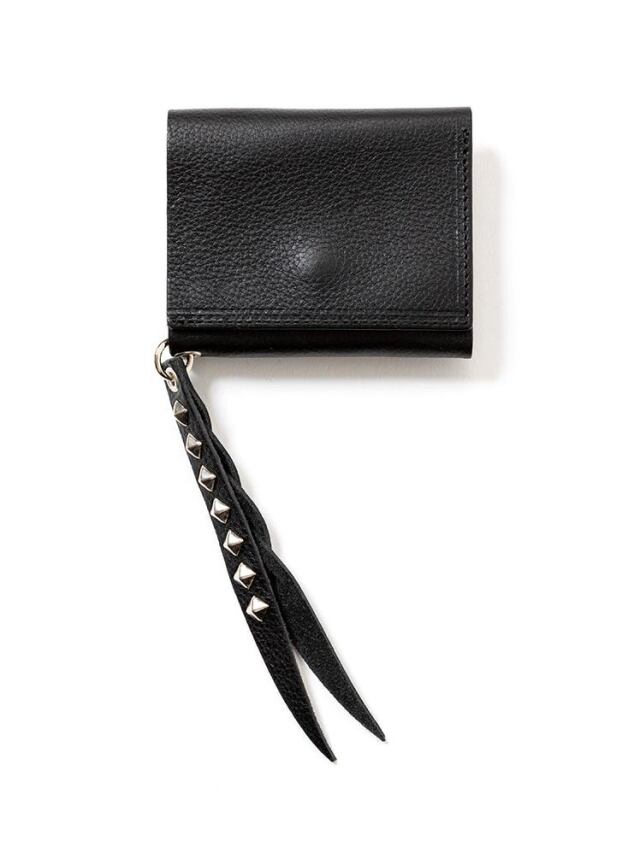 CALEE 　「PLANE LEATHER MULTI WALLET ＜STUDS CHARM＞」　レザー マルチミニウォレット