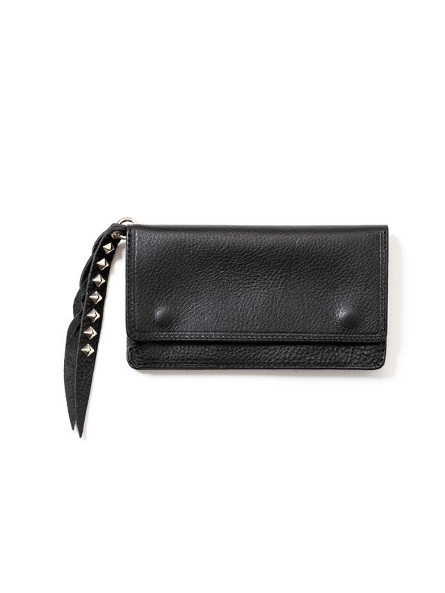 CALEE 　「PLANE LEATHER LONG WALLET ＜STUDS CHARM＞」　レザーロングウォレット