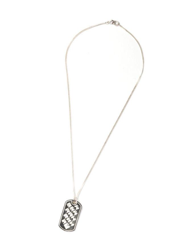CALEE　　「STUDS DOGTAG SILVER NECKLACE 」　SILVER 925製 ドッグタグネックレス