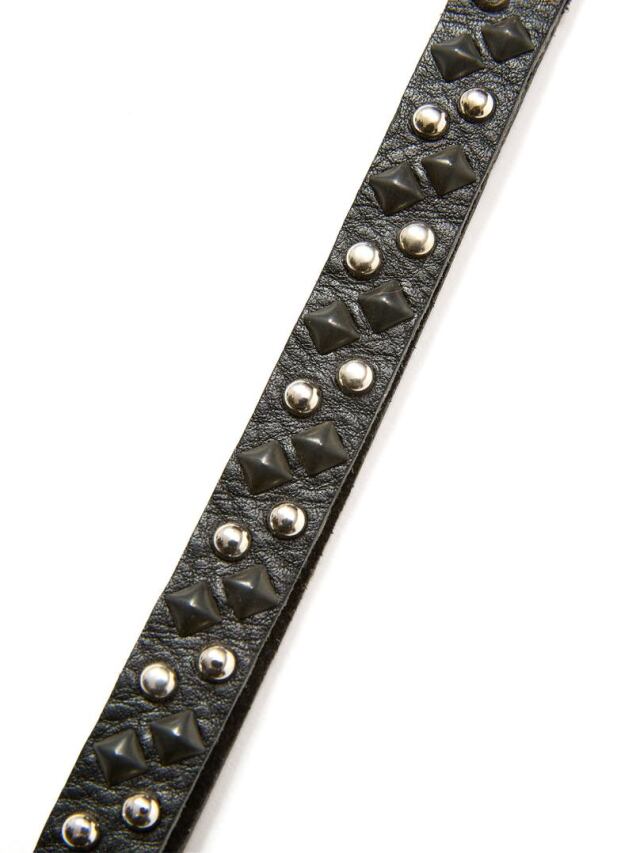 CALEE 「ROUND & PYRAMID STUDS LEATHER LONG KEY RING