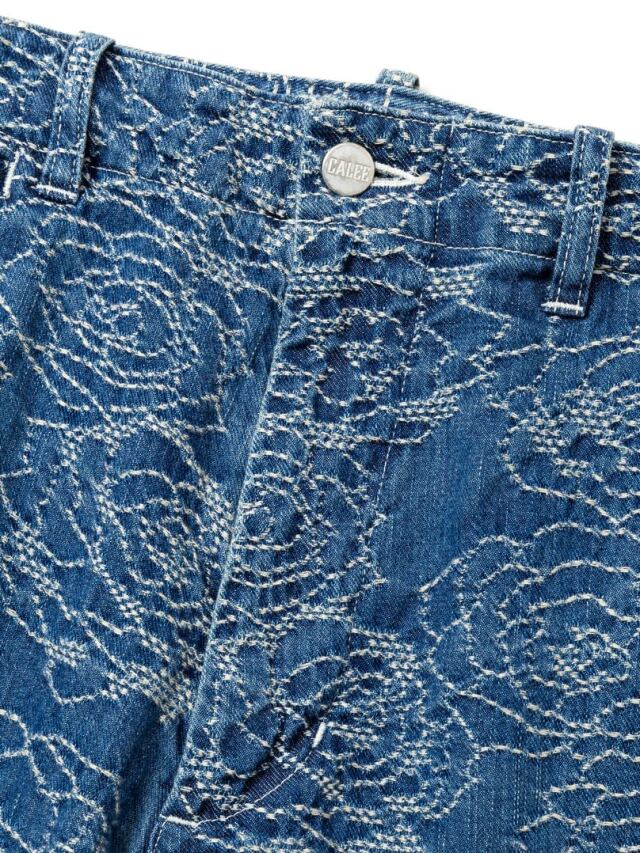 CALEE 「ROSE PATTERN JACQUARD DENIM SLACKS」 ジャガードデニム