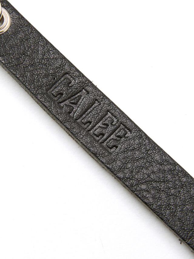 calee キーリング ロング 本物 セール】CALEE/キャリー STUDS&KNITTING LEATHER LONG KEY RING